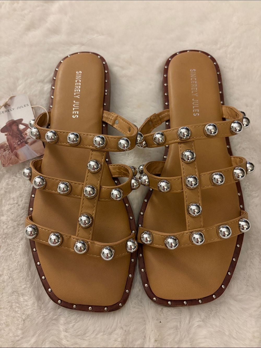 Sincerely Jules Ventura Studded Sandals 
size: 8.5